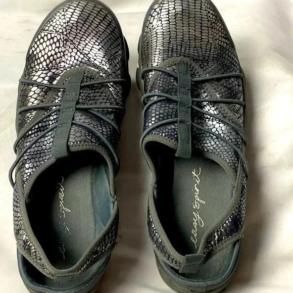 EASY SPIRIT  RELENTE WO SIZE 8 GRAY SILVER SLIP ON ANKLE STRAP COMFORT SHOE - Picture 1 of 11
